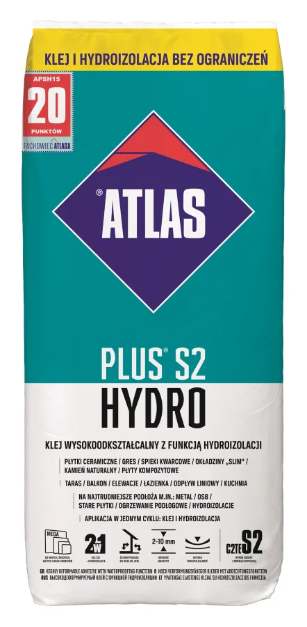 Клей для плитки Atlas Plus S2 Hydro (15 кг)