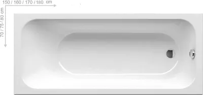 Ванна прямокутна Chrome Slim 180x80 RAVAK