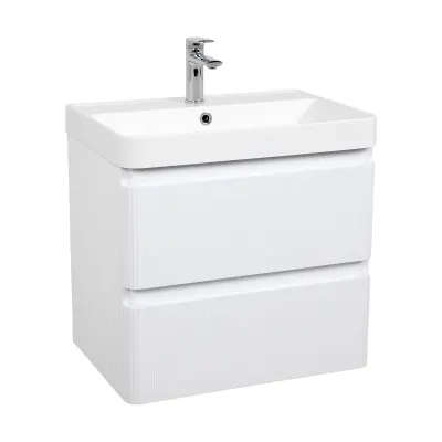 Шафка з умивальником Акцент Люкс 60 Deep White matt Аква Родос
