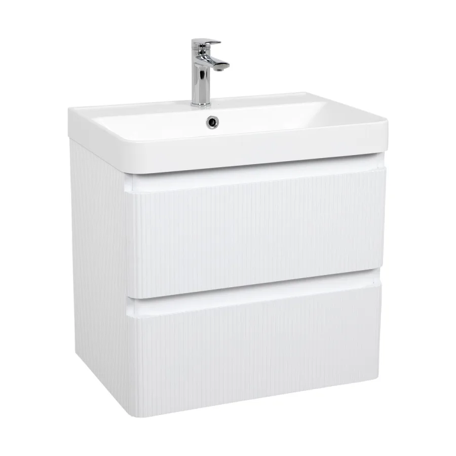 Шафка з умивальником Акцент Люкс 60 Deep White matt Аква Родос