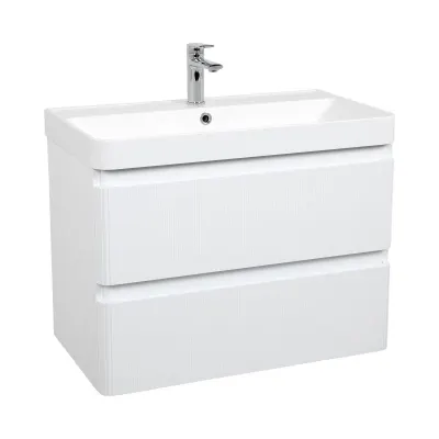 Шафка з умивальником Акцент Люкс 75 Deep White matt Аква Родос