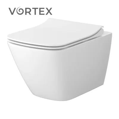 Унітаз підвісний із турбозмивом City Pro Vortex з кришкою Slim дюропласт SZCZ1003416324 Cersanit