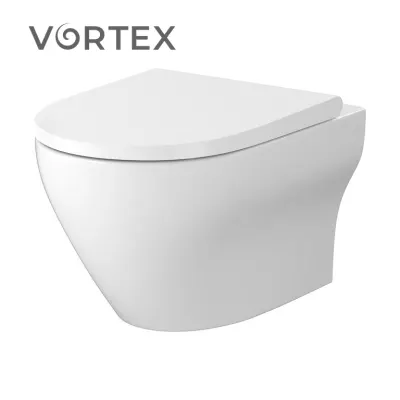 Унітаз підвісний із турбозмивом Larga Pro Vortex з кришкою Slim дюропласт SZCZ1003426324 Cersanit