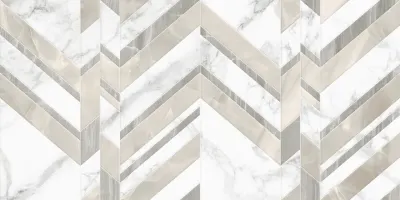 Плитка стінова Marmo Bianco шеврон 300x600x9 Golden Tile