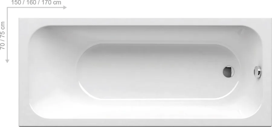 Ванна Chrome Slim 75x170 C741300000 RAVAK