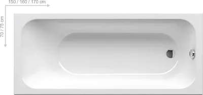 Ванна прямокутна Chrome Slim 160x70 RAVAK