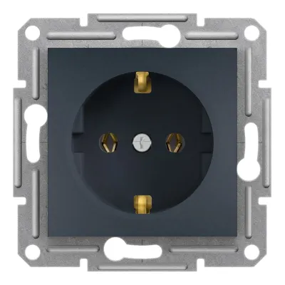 Розетка з заземленням Антрацит ASFORA (EPH2900171), Schneider Electric