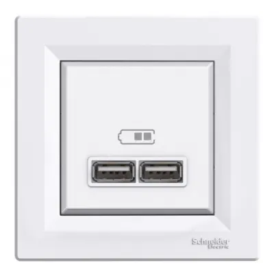 Розетка USB 2,1A Білий ASFORA (EPH2700221), Schneider Electric