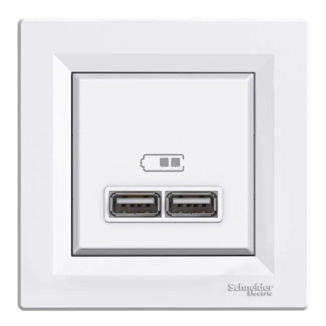Розетка USB 2,1A Білий ASFORA (EPH2700221), Schneider Electric