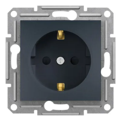 Розетка з заземленням Антрацит ASFORA (EPH2900271), Schneider Electric
