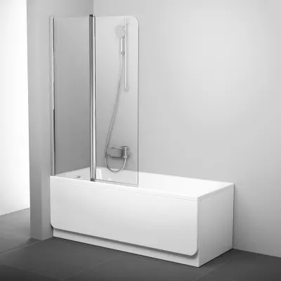 Шторка для ванни двохелементна CVS2-100 L Transparent, (7QLA0C00Z1) RAVAK