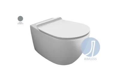 Унітаз підвісний Vignoni Rimless VI18 з кришкою soft-close Cemento matt VI18-F85-VI004СM SIMAS