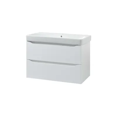 Шафка з умивальником 90 Smile Square White matt SM-90 ПБ+500.251.01.1 Air-Line