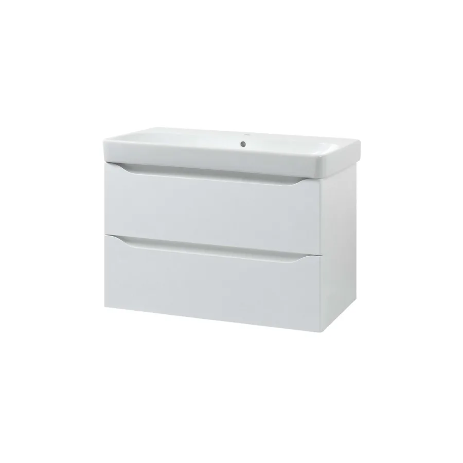 Шафка з умивальником 90 Smile Square White matt SM-90 ПБ+500.251.01.1 Air-Line