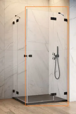 Душова кабіна (половина) Essenza Pro Black KDD 90 права, RADAWAY