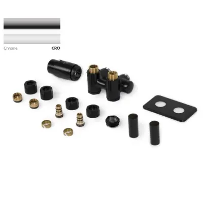 Набір вентилів трьохосьовий термостатичний лівий хром Integra Duo All in One Terma